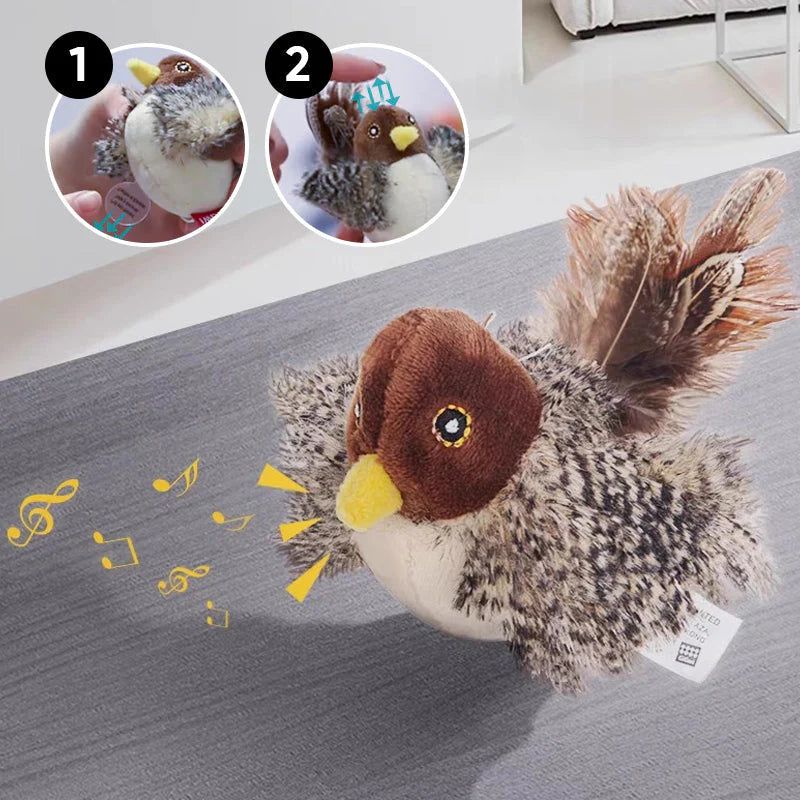 Chirping bird toy for cats